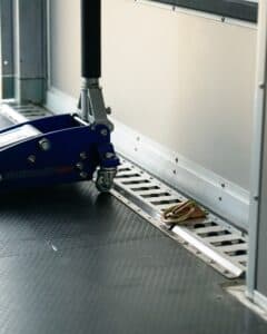 A close up of interior E-track option.