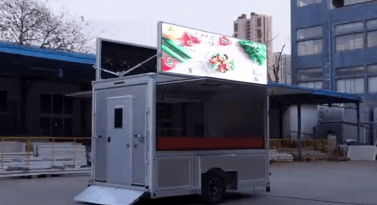 Concession Trailer with a Mounted Foldable LED Screen
