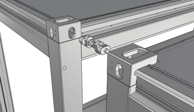 A demonstration of how corner connectors attach two Good Modular Structures.
