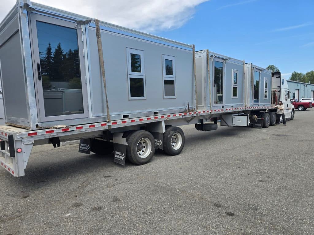 Rapid Deployment Modular Structures - 3 Modular Office Buildings on a Transport Truck