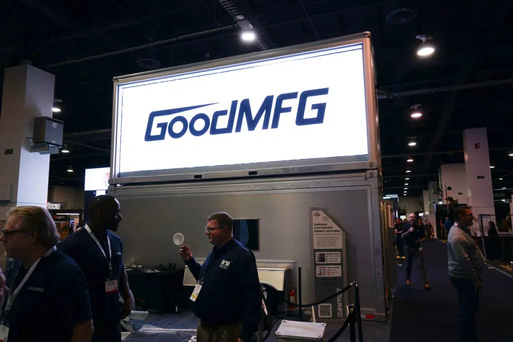 Dynamic LED signage for equipment rental yards as shown at a trade show