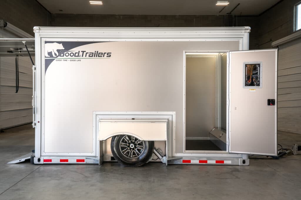 GT13AL 13' Enclosed Drop Deck Trailer at Ground Level