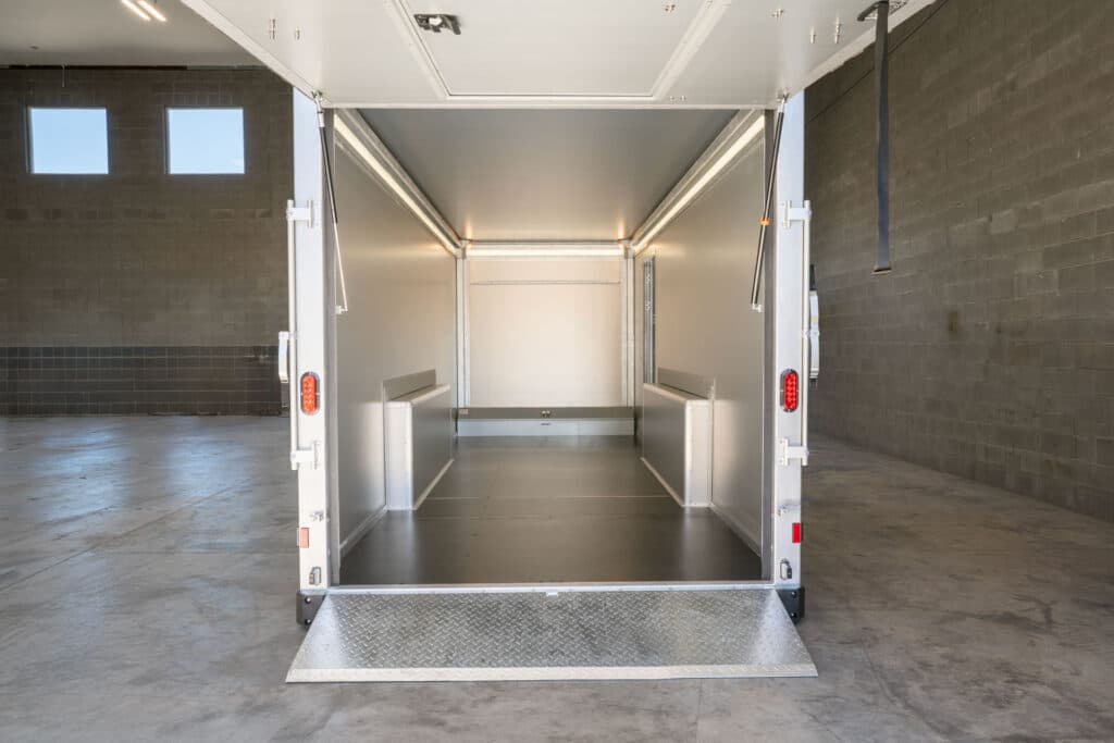 Interior view of Enclosed Heavy Duty Drop Deck Trailer