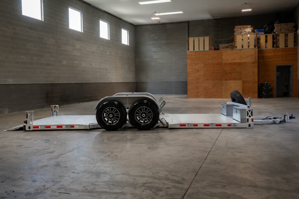 Transport a John Deere Gator safely with help from this 19' drop deck flatbed
