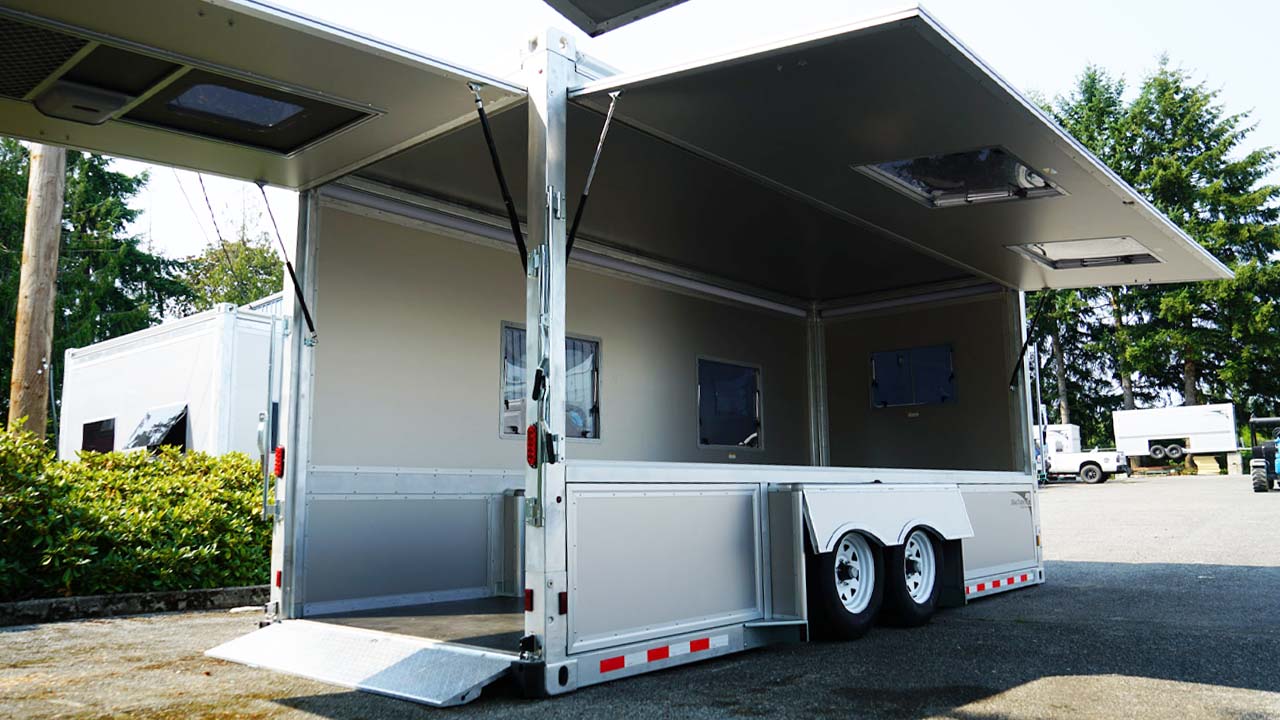 Lift panels on a GoodMFG cargo trailer