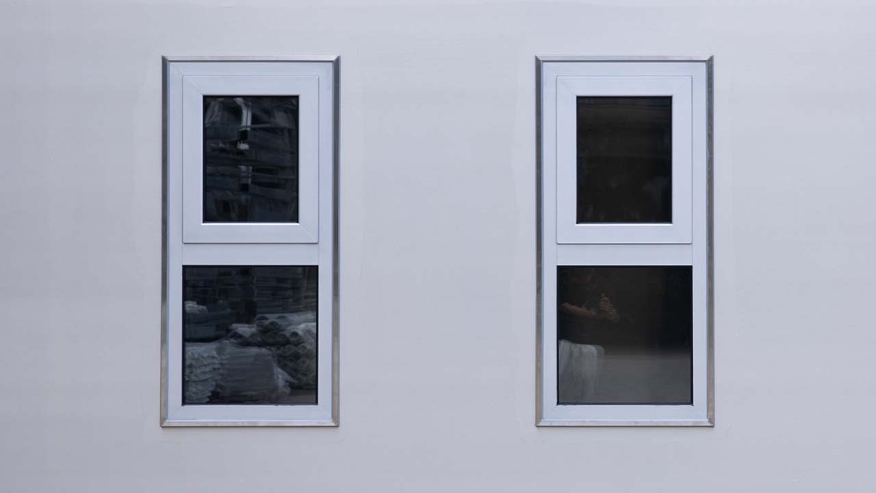 Glass studio windows on a modular structure