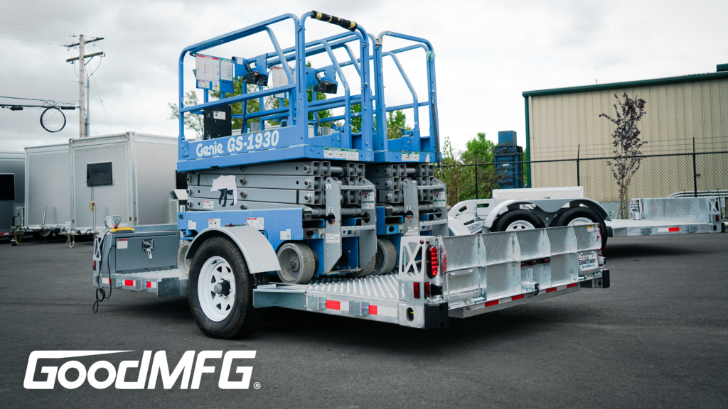 Good Trailer hauling a scissor lift